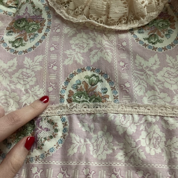 VINTAGE 70s Kids Regency Style Prairie Dress - Picture 4 of 5